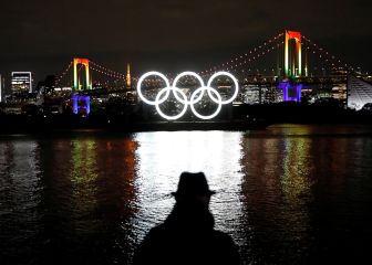Olympic rings lit up upon return to Tokyo Bay