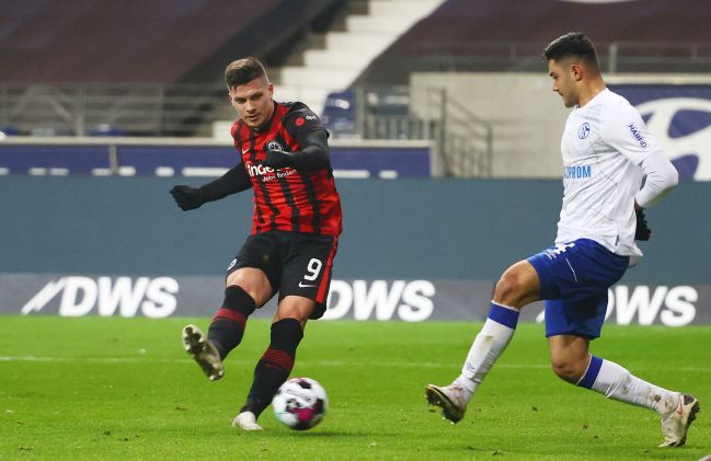 Eintracht Frankfurt's Luka Jovic scores a quick brace after his after his loan return.