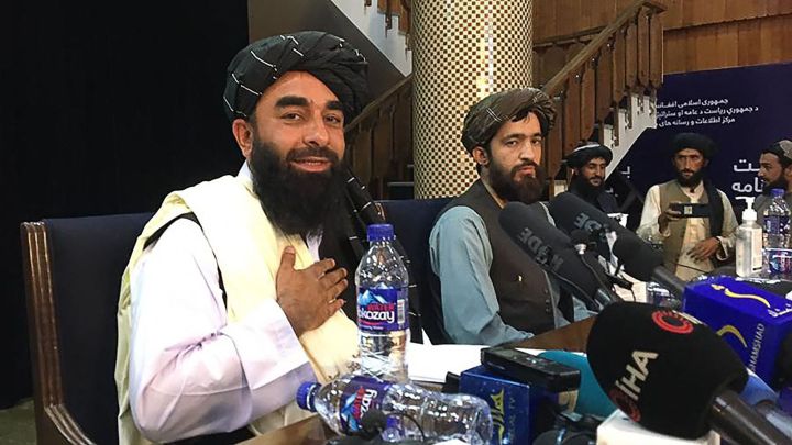 What did the Taliban say in their first press conference after the fall of Kabul?