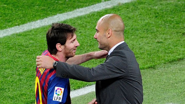 What is Lionel Messi's record against Pep Guardiola in the Champions League?