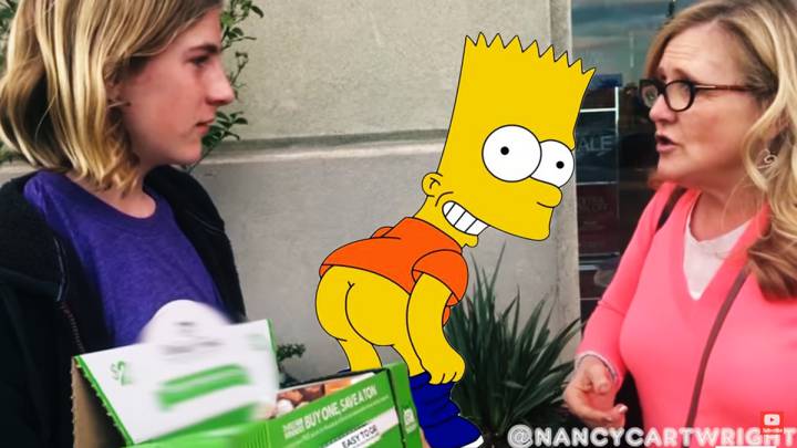 ¿Cómo reaccionarías tú si conocieses a Bart Simpson y fuese una señora?