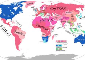 El mapa que te muestra en qué países se dice 'fútbol' o 'soccer'