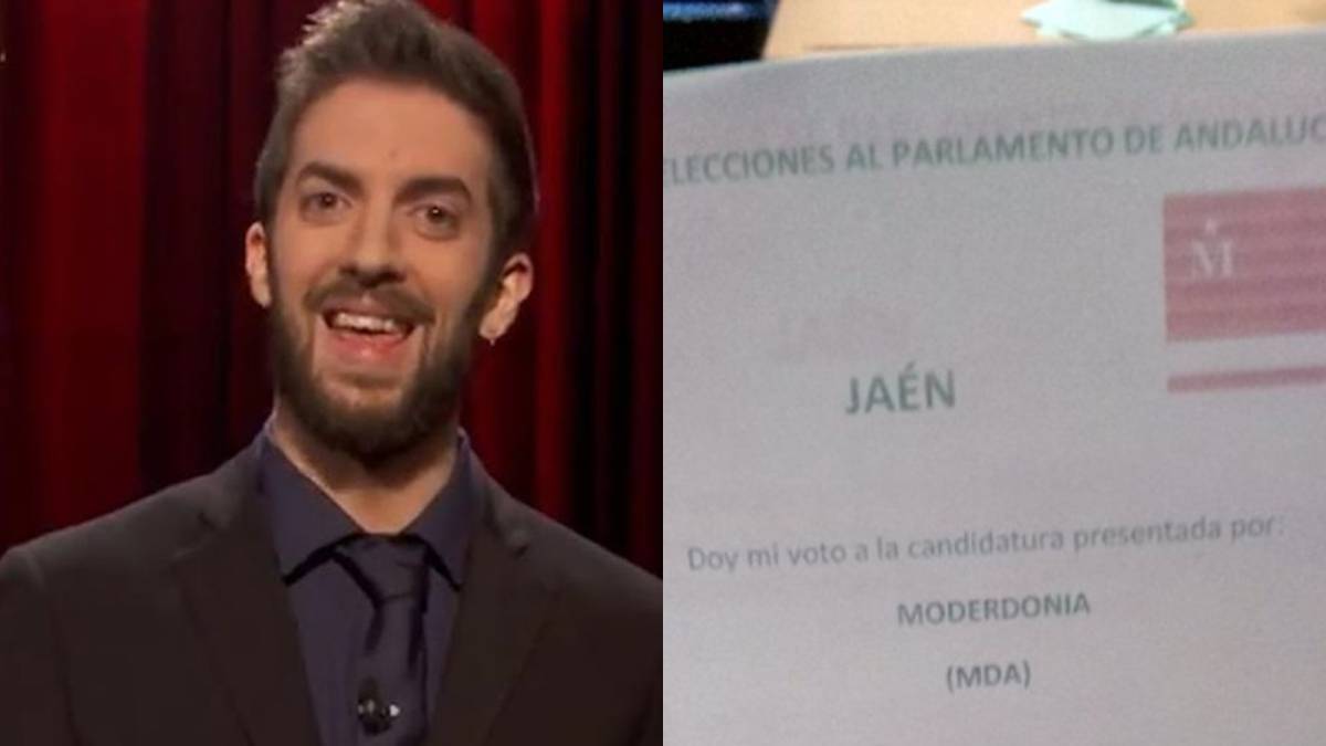 La papeleta para votar a David Broncano que se coló en las Elecciones Andaluzas