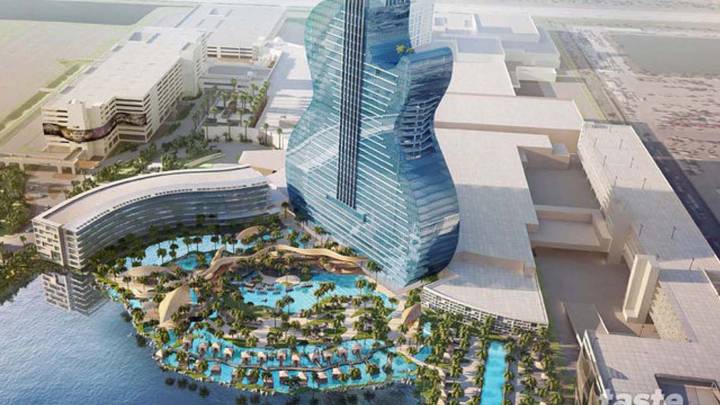 Así luce el primer e imponente hotel con forma de guitarra del mundo