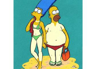 Así serían los personajes de animación en su primer día de playa