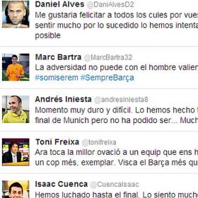 Los jugadores del Barça en twitter: "Nos levantaremos" Los jugadores del Barça en twitter: "Nos levantaremos"
