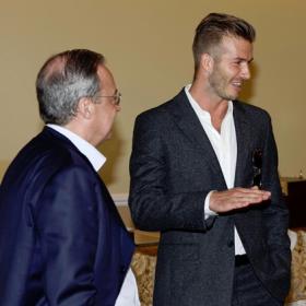 Beckham visitó antes del partido al Madrid Beckham visitó antes del partido al Madrid