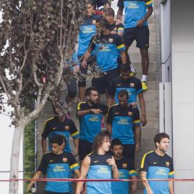 Vilanova quiere a Puyol, Iniesta y Piqué en el Clásico Vilanova quiere a Puyol, Iniesta y Piqué en el Clásico