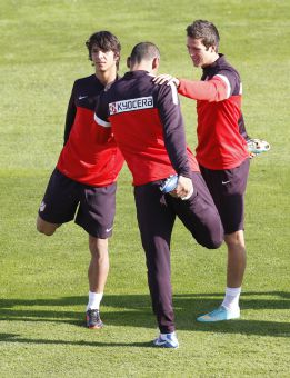 Ocho canteranos en la sesión de entrenamiento del Atlético Ocho canteranos en la sesión de entrenamiento del Atlético