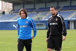 Cristian Álvarez no supera su distensión y trabaja al margen Cristian Álvarez no supera su distensión y trabaja al margen