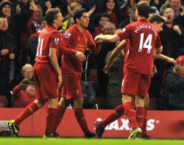 Luis Suárez lanza al Liverpool Luis Suárez lanza al Liverpool