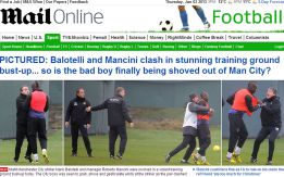 Balotelli y Mancini llegan a las manos en el entrenamiento Balotelli y Mancini llegan a las manos en el entrenamiento