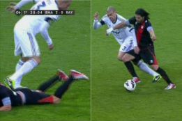 Pepe y el Chori se picaron durante el partido del Bernabéu Pepe y el Chori se picaron durante el partido del Bernabéu