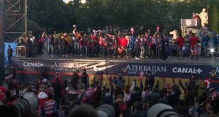 La plantilla del Atleti cantó el "madridista el que no bote"