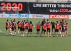 El Atlético se ejercitó hoy con una sensación térmica de 36º