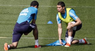 Coentrao se sumó hoy a los tocados Xabi Alonso y Ramos
