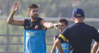 Piqué se entrena con normalidad a dos días del derbi catalán