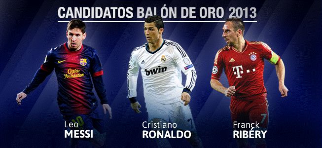 Cristiano, Messi y Ribéry, los tres finalistas del Balón de Oro Cristiano, Messi y Ribéry, los tres finalistas del Balón de Oro