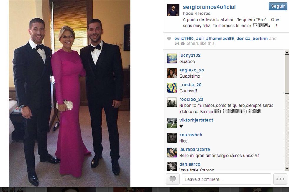 Sergio Ramos, en la boda de su hermano René en Madrid