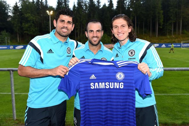 Diego Costa, Cesc y Filipe Luis ya entrenan juntos con el Chelsea