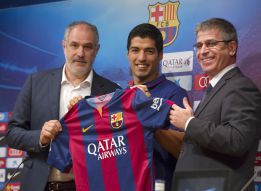 Presentación de Luis Suárez con el Barça Presentación de Luis Suárez con el Barça