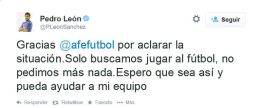 Pedro León da las gracias a la AFE "por aclarar la situación"
