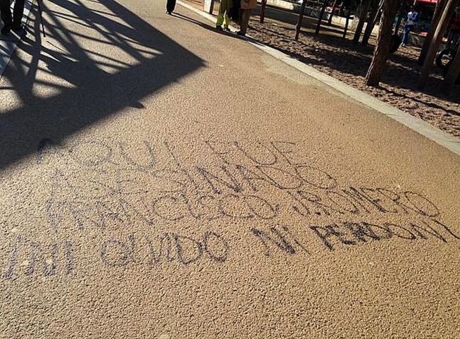 Pintada en el lugar donde murió Jimmy: