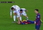 Encontronazo entre Cristiano, Carvajal y Mascherano en el 60'