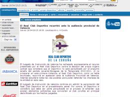 El Deportivo recurre ante la AP para personarse en el juicio