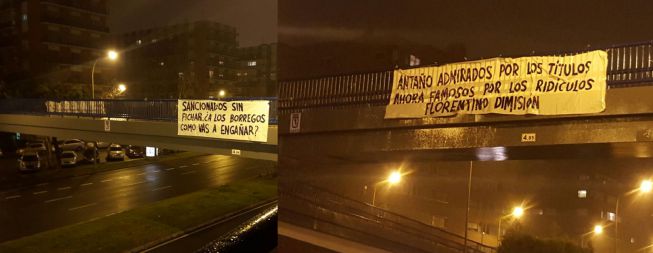 Aparecen pancartas en contra de Florentino tras la sanción