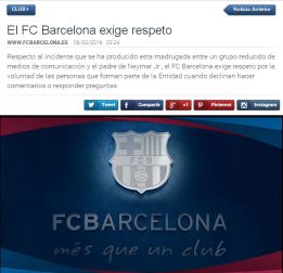 El Barça emite un comunicado en el que "exige respeto"