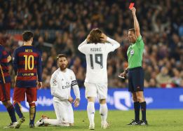 Sergio Ramos fue expulsado en el 85 Barcelona-Real Madrid Liga BBVA 2016 jornada 31
