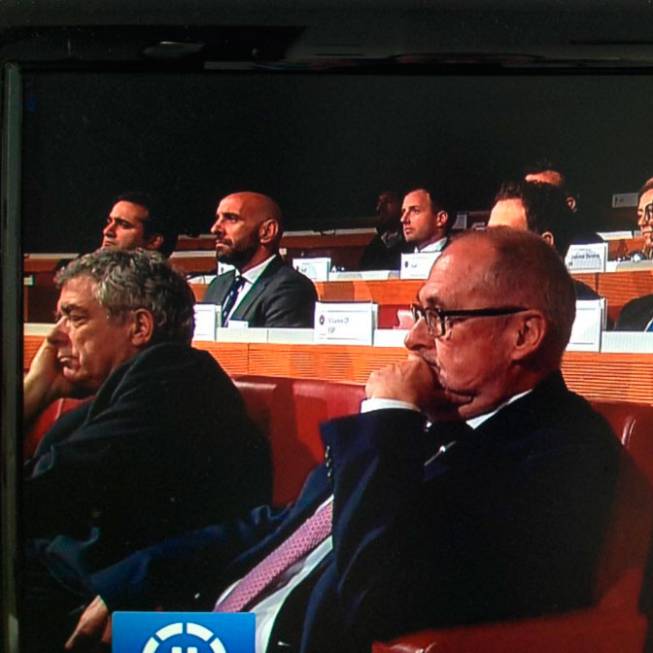 Ángel María Villar nods off during the Champions League draw