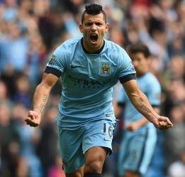Agüero con la camiseta del Manchester City