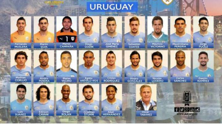 Suárez y Godín lideran la lista de Uruguay en la Copa América