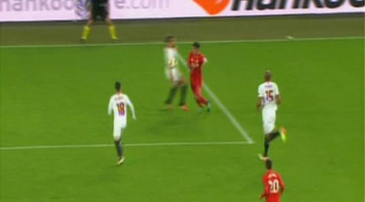 Referee Jonas Eriksson misses two first-half Liverpool penalties