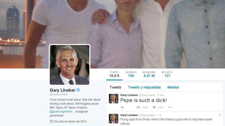 Gary Lineker la lía en Twitter: "Pepe es un gilipollas"