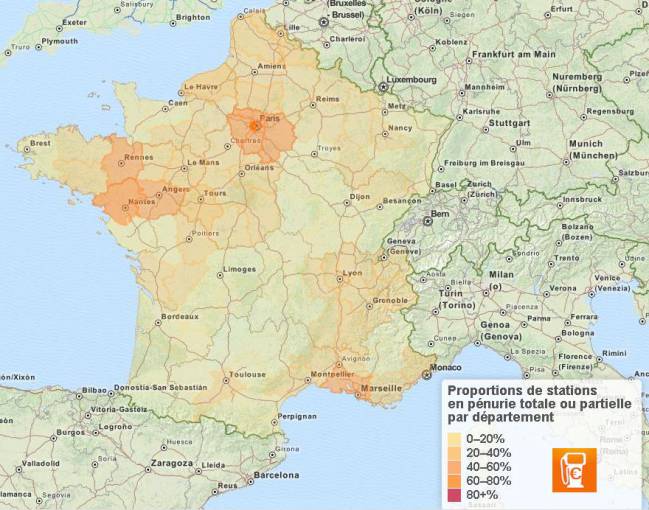 Francia, huelga, gasolineras, desabastecimiento.