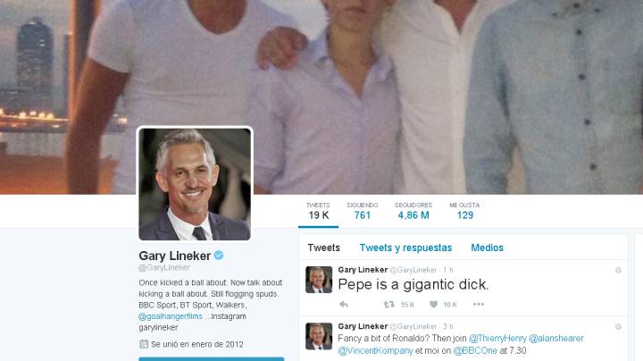 Gary Lineker: "Pepe is a gigantic dickhead"