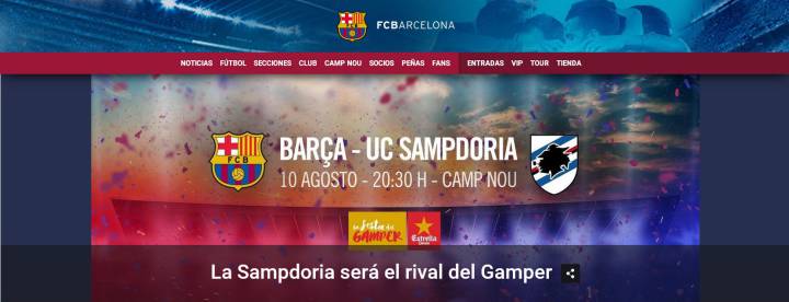 Sampdoria, Barça's guests for the Trofeo Gamper on 10 August