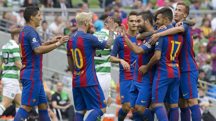El Barcelona ganando al Celtic en la pretemporada