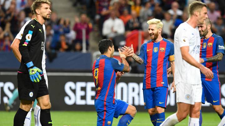 El Leicester City da la cara ante el Barcelona, pero cae goleado