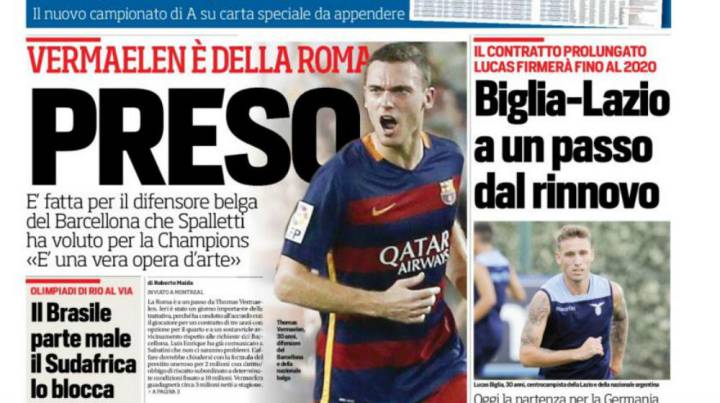 Corriere: Vermaelen ya pertenece a la Roma