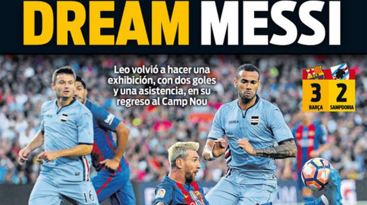 Prensa de Barcelona y el juego en Gamper: "Aquí manda Messi"