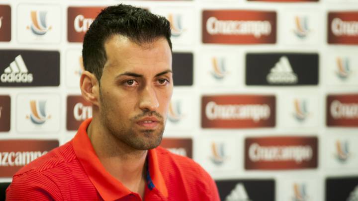 Sergio Busquets, en rueda de prensa.