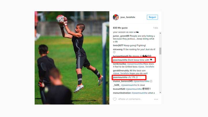 Mourinho se enoja con los 'haters' de su hijo en Instagram