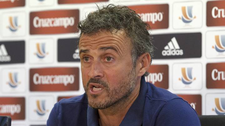 Luis Enrique, en rueda de prensa.