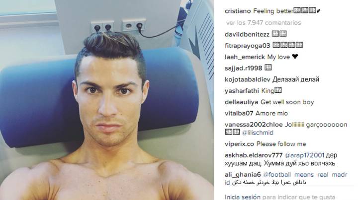 Cristiano Ronaldo dice que se siente mejor, a través de redes