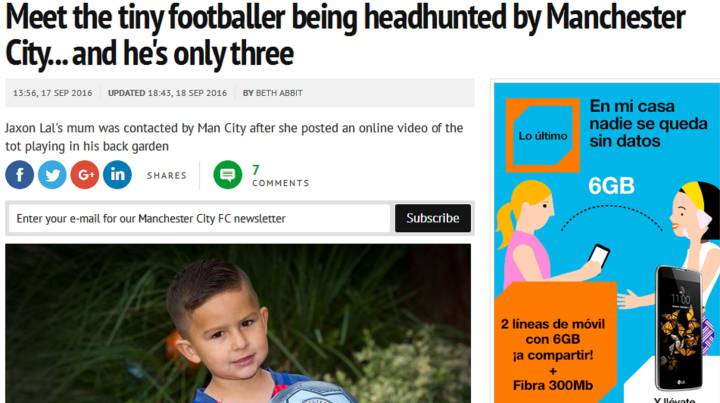 El Manchester City quiere fichar a un niño... de sólo tres años