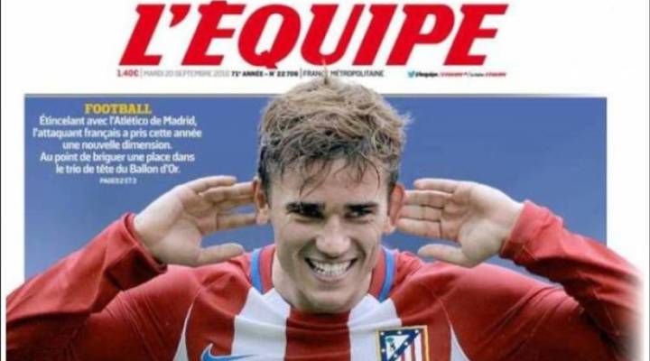 Griezmann se hace campaña con la portada de L'Èquipe